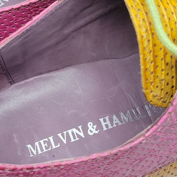 Melvin & Hamilton Lance 9 Purple Green Brown Leather shoes Size 40